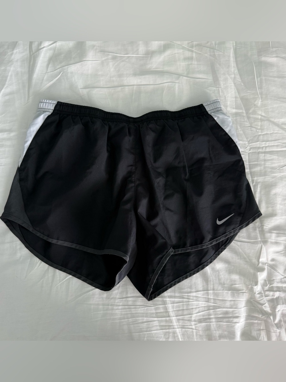 Nike Black Athletic Running Shorts with White Side Panels